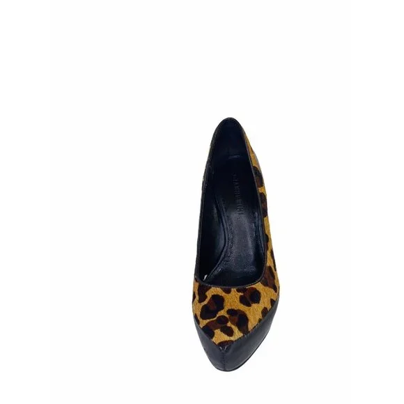 Gianni Bini Leopard Platform Heels Real Calf Hair & Leather 7.5M excellent! - Picture 6 of 10
